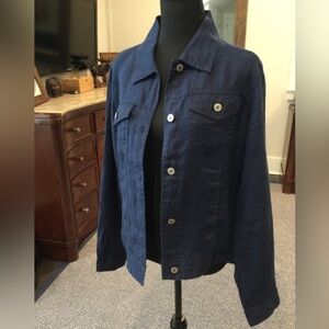 Brand new, Navy Blue Linen Jacket